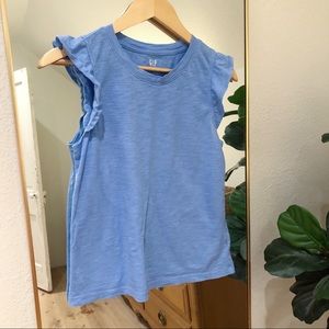 GAP Sleeveless Ruffle T-Shirt Union Blue XS